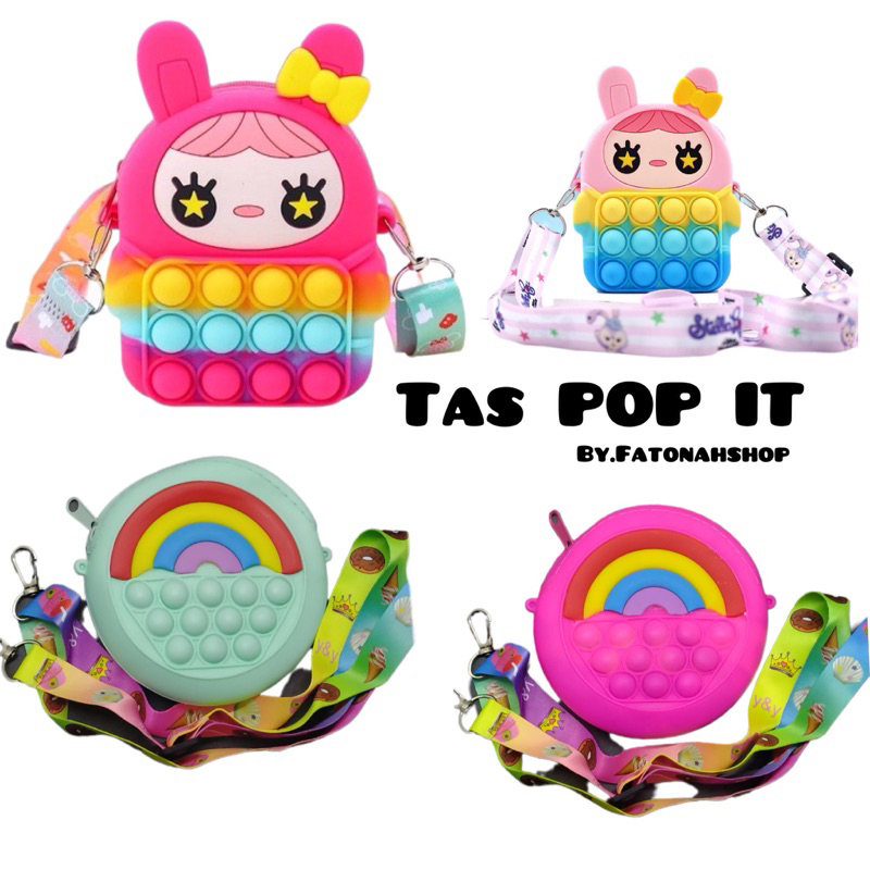 Tas Pop It Selempang Tas Anak Lucu Tas Karakter Tas Rainbow Terbaru Kekinian viral