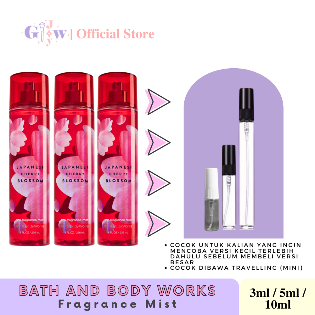 [DECANT] BATH AND BODY WORKS - JAPANESE CHERRY BLOSSOM body fine fragrance mist | bbw badan tubuh murah wangi harum tahan seharian original asli bpom share in jar bottle botol mini travel size travelling