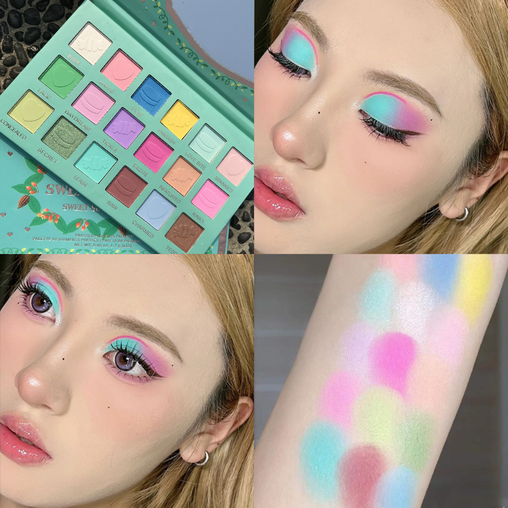 Eyeshadow Macaron Candy Sweet Series Pallete Super Pigmented 18 Warna