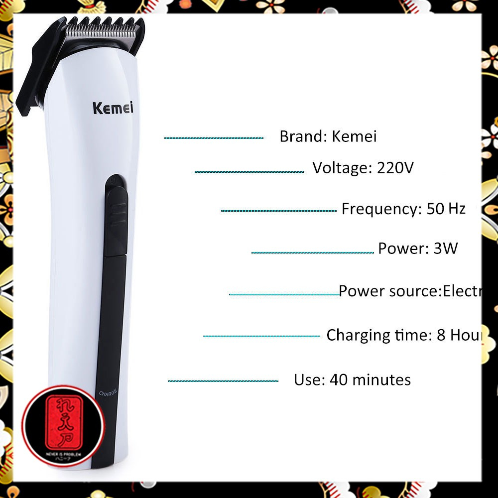 Kemei Alat Cukur Elektrik Hair Trimmer Shaver KM2516 - White