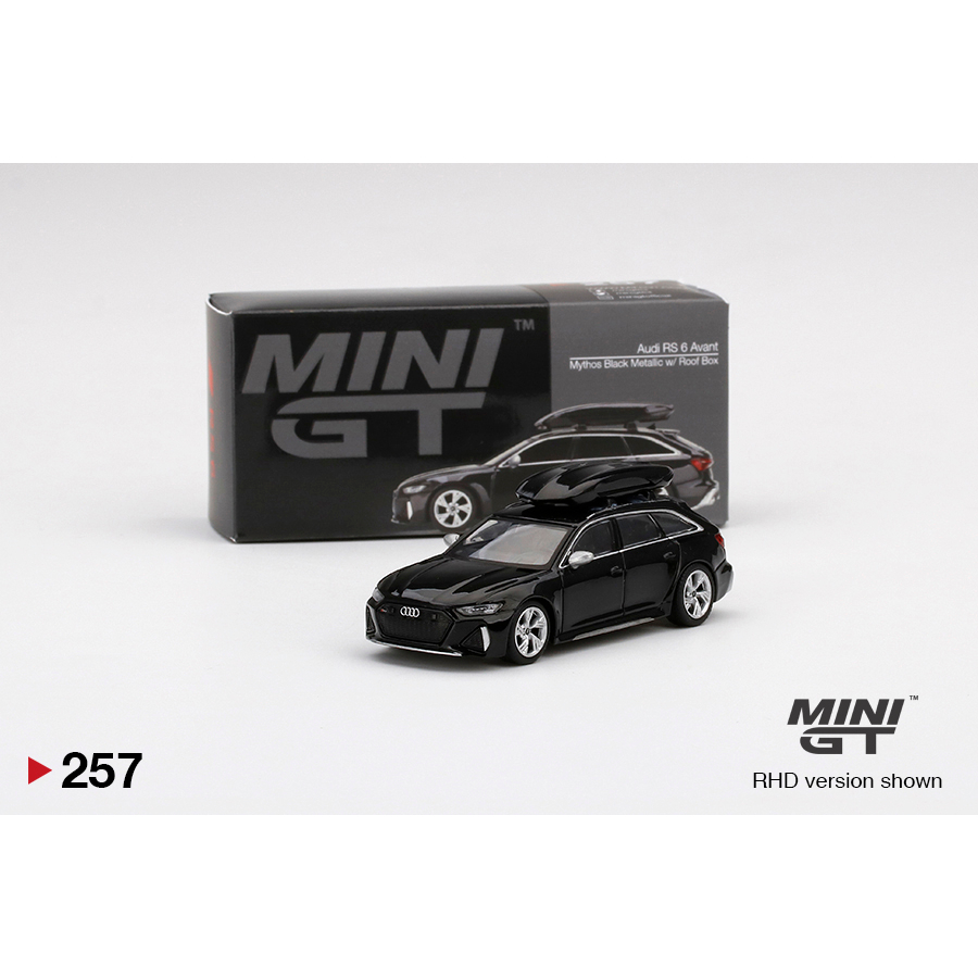 MINI GT 257 / MINIGT Audi RS 6 Avant Mythos Black Metallic Roof Box