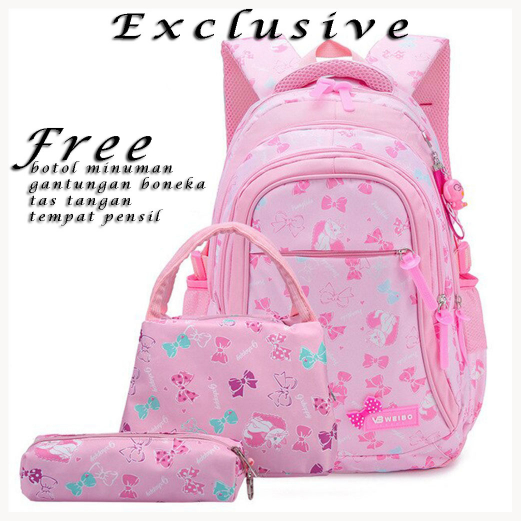 Polo Trands Liscio SE 12619 Tas Ransel Sekolah Anak Tas Travelling gratis botol dan boneka