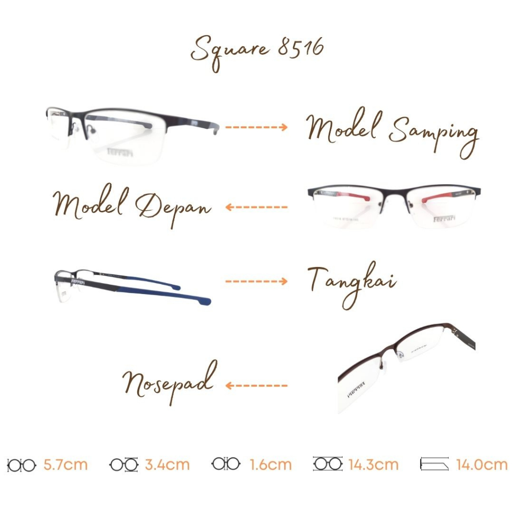 PAKET FRAME LENSA KACAMATA TYPE 8516
