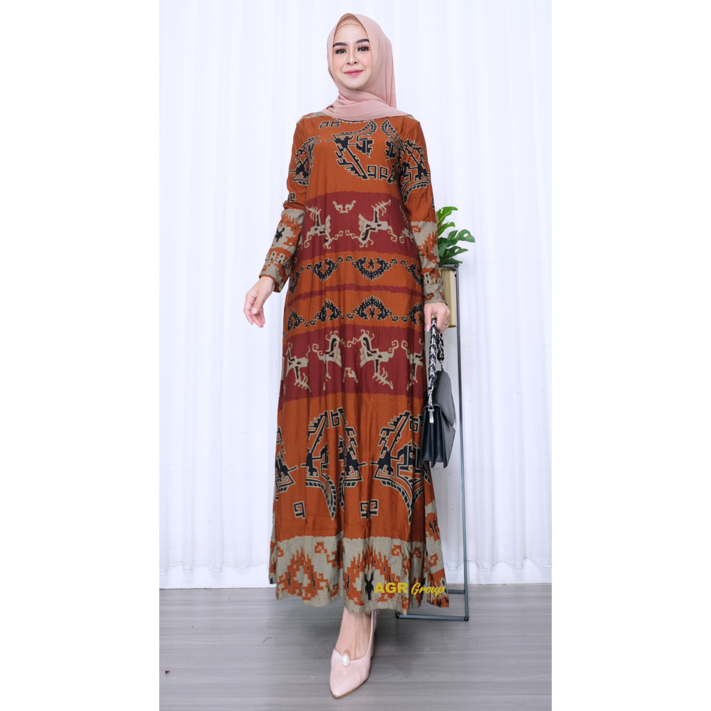 Majapahit Gamis Jumbo bahan calvin jeans premium  size S M L XL