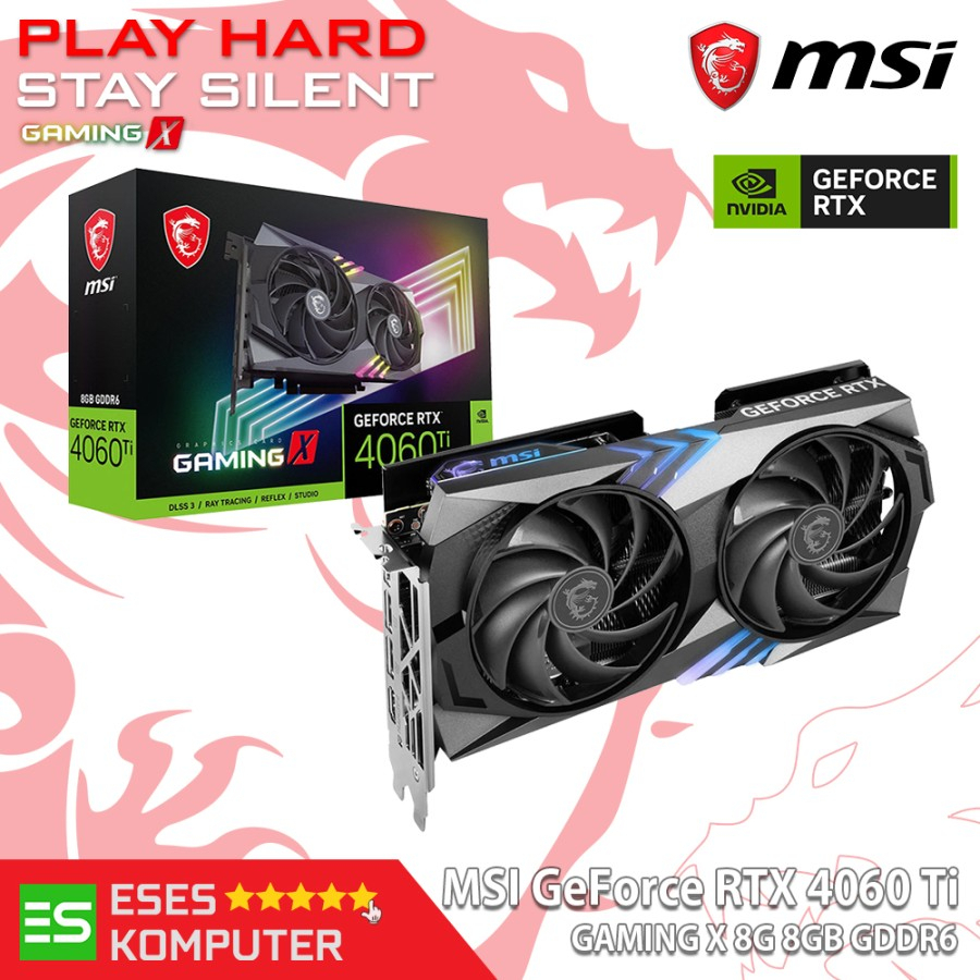 VGA MSI GeForce RTX 4060 Ti GAMING X 8G - 8GB GDDR6