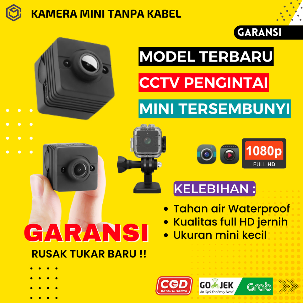 KAMERA PENGINTAI MINI TANPA KABEL TERSEMBUNYI CCTV KECIL SPYCAM HIDDEN CAMERAI SPY CAM PENGINTIP FULL HD JS20