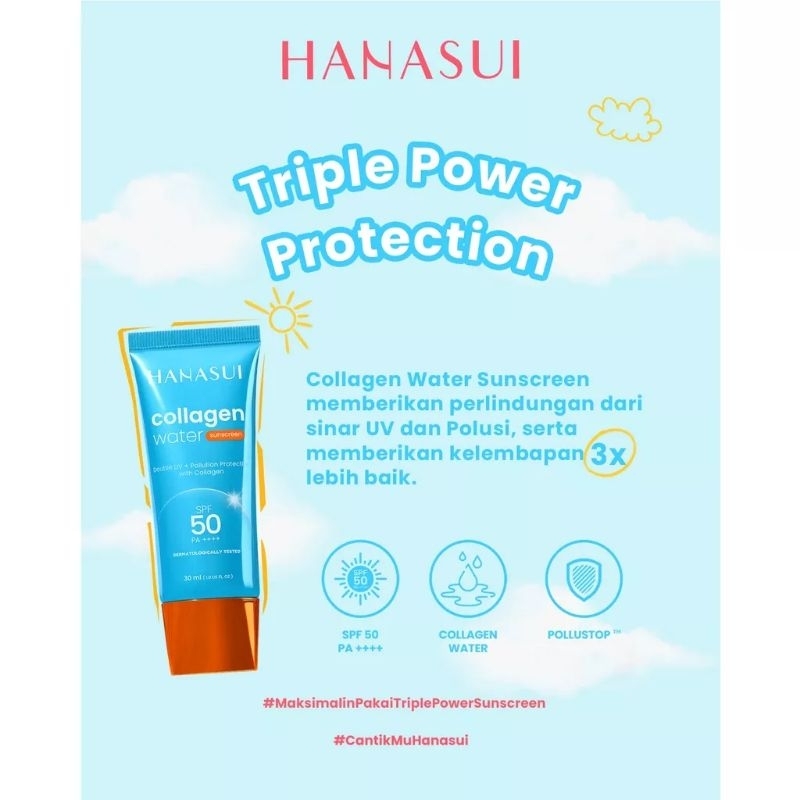 HANASUI Collagen Water Sunscreen SPF 50 PA+++ | SPF 30 PA+++ 30ml