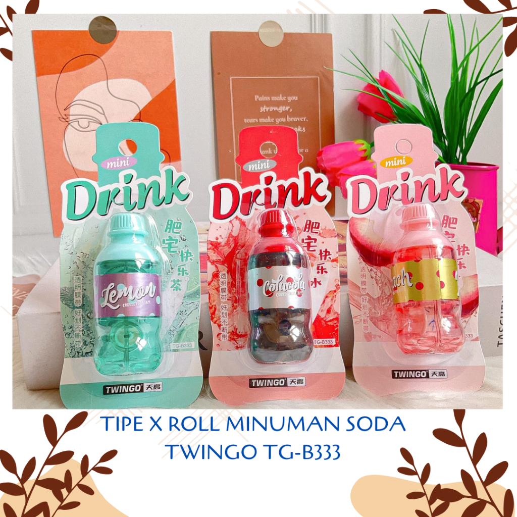 

TIPE X ROLL MINUMAN SODA TWINGO TG-B333 WARNA PASTEL CORRECTION TAPE TIP EX UNIK TIP-X LUCU