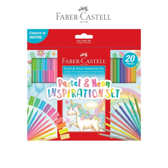 

Faber-Castell Connector Pen Pencil Neon Pastel Set 20 155035A
