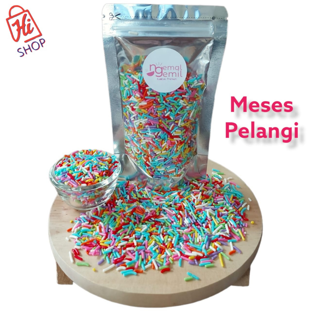 

Meses Pouch Pelangi Meses Butiran Coklat Sprinkle Topping Donut Kue Bolu Kualitas Premium