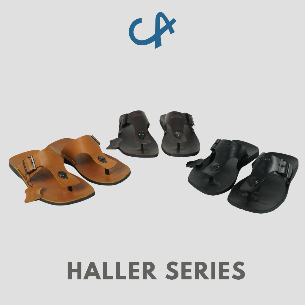 Sandal Pria Jepit Kulit Asli Casual Santai Sendal Cowok Leather Cow Full Flipflops - Cloka Haller