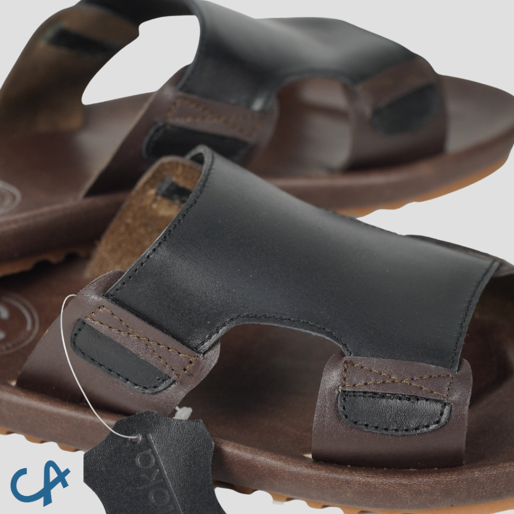 Sandal Pria Slide Cloka Santai Slipper Sendal Cowo Genuine Leather Anti Slip - Cloka Lassia