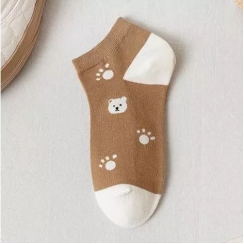 Kaos Kaki Cewek Bear Brown Fashion Kaos Kaki Wanita Pendek Semata Kaki Socks Korean Style Kaos Kaki Murah Bagus Koas Kaki Putih