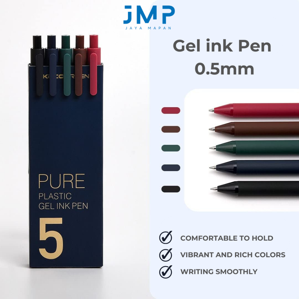 

Kaco PURE Vintage Gel Pen 0.5mm isi 5 pcs / Pena Pulpen Warna Warni Aesthetic Premium