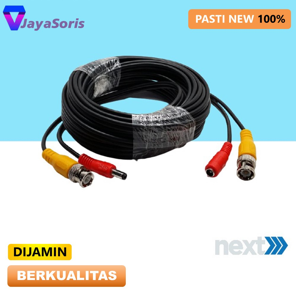 KABEL CCTV 10 METER OUTDOOR PLUS POWER BNC PERLENGKAPAN AKSESORIS CCTV VIDEO PLUG AND PLAY PANJANG JS27