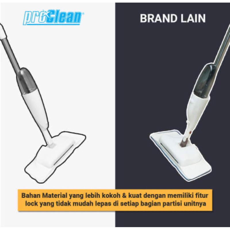 PROCLEAN ALAT PEL SPRAY DENGAN SWEEPER MANUAL/ACE SPRAY MOP WITH MANUAL SWEEPER/ACE ALAT PEL LANTAI