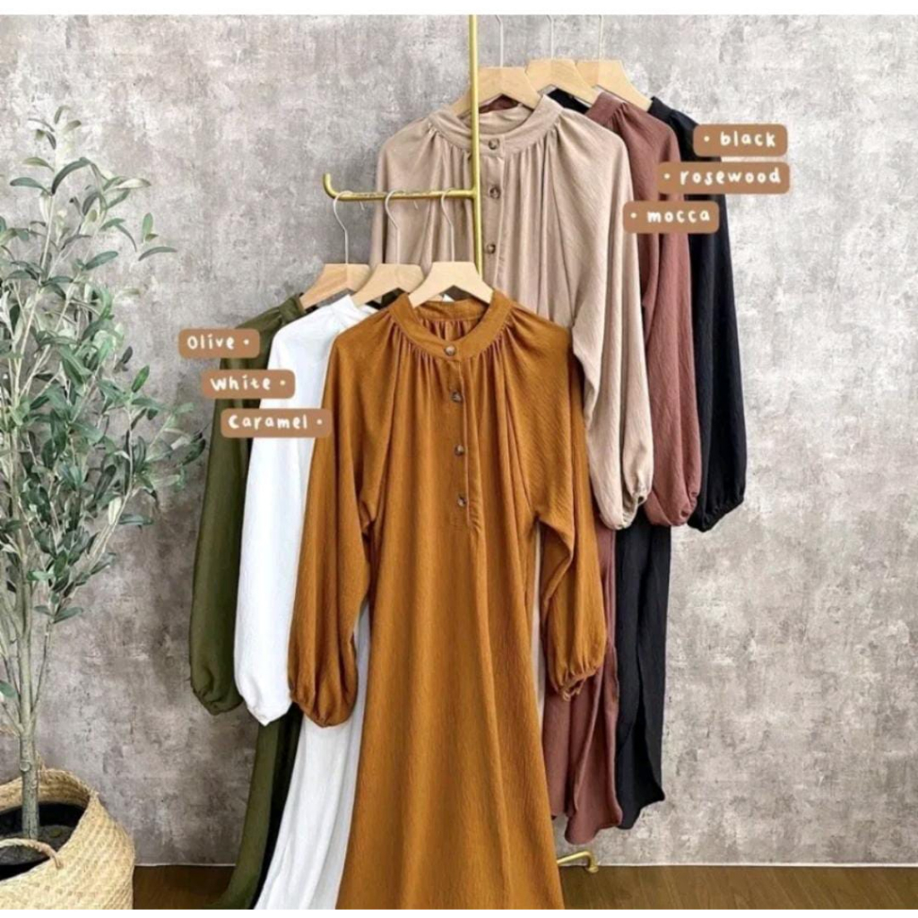 Nasya Tunik Crinkle Airflow Premium Atasan Muslim WanitaTerbaru