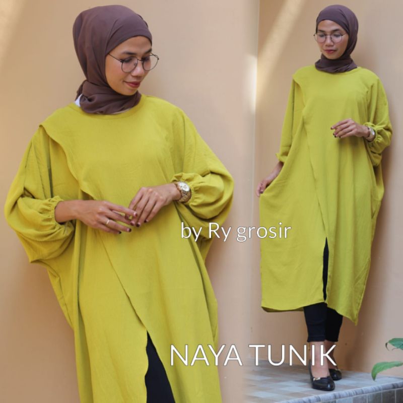 Tunik Naya Long Crincle premium