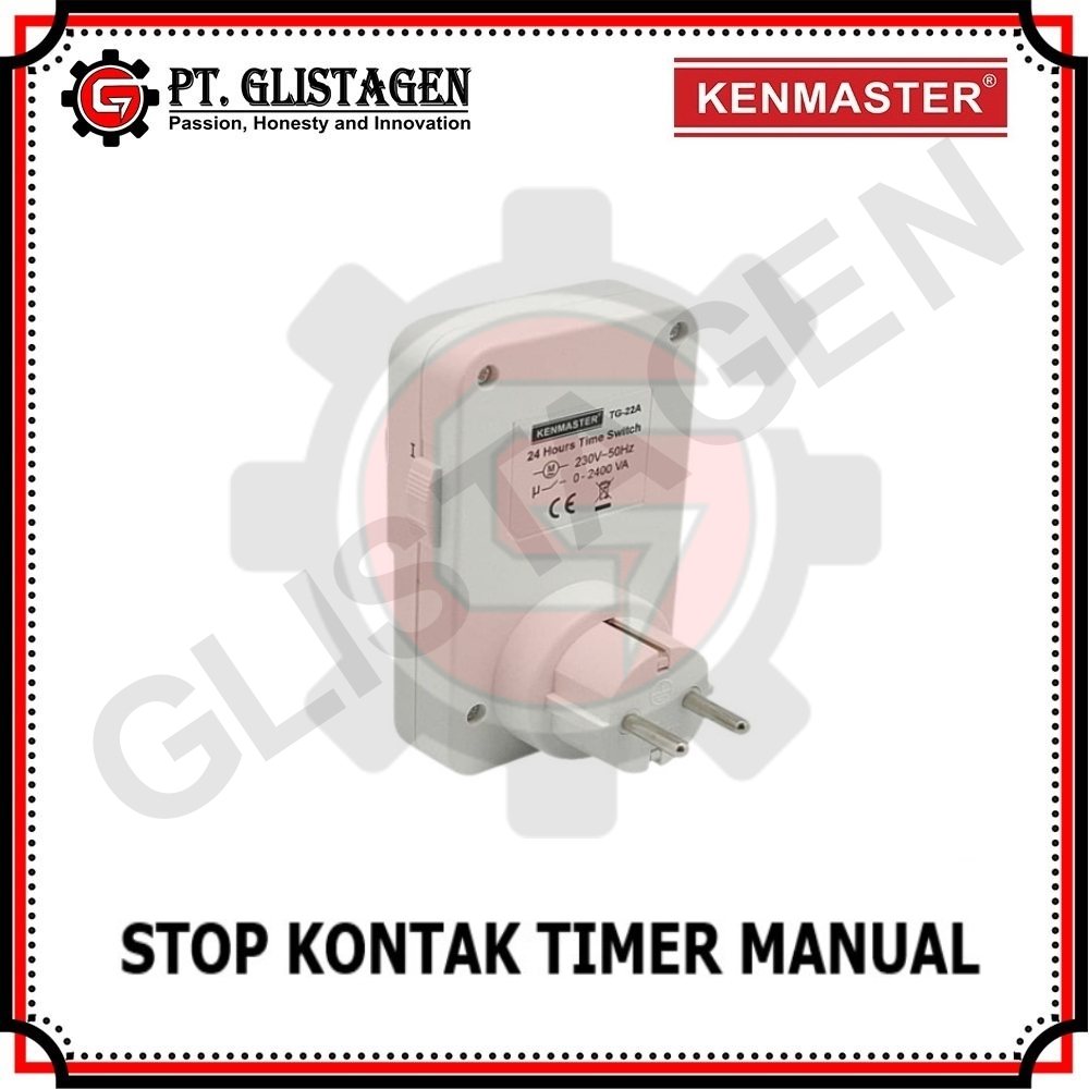 KENMASTER Stop Kontak Timer Listrik Manual Analog 24 Jam ORIGINAL