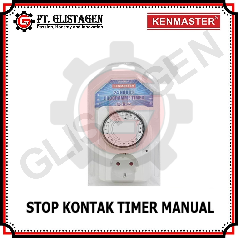 KENMASTER Stop Kontak Timer Listrik Manual Analog 24 Jam ORIGINAL