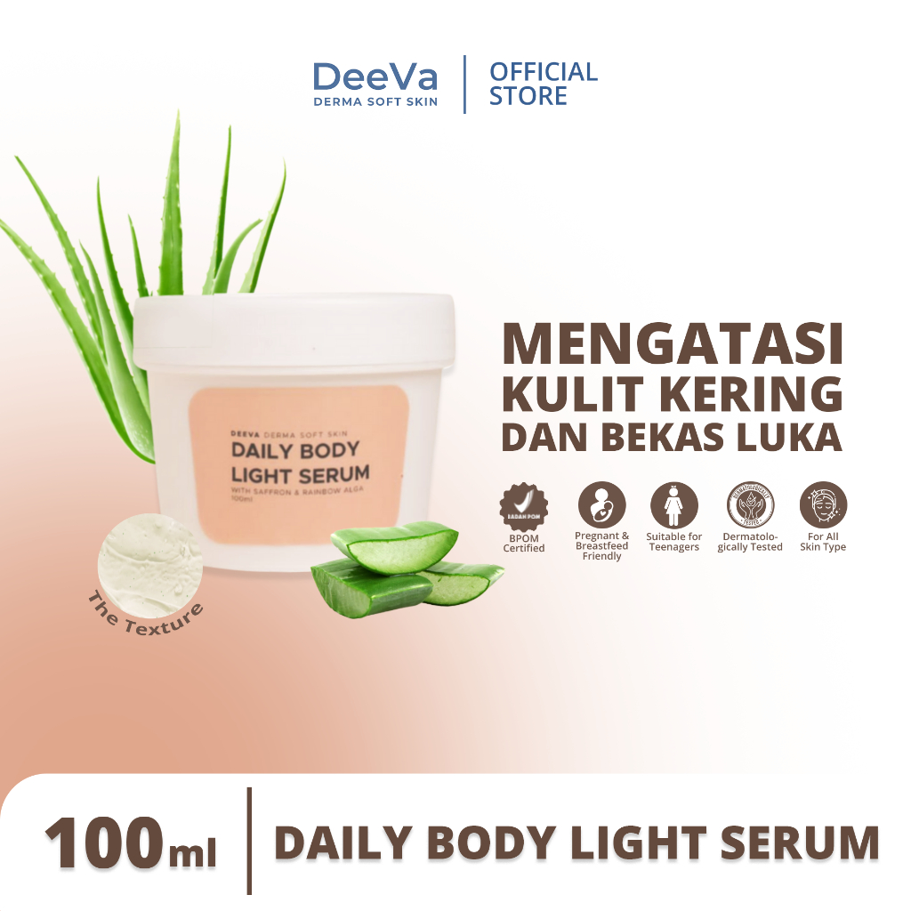 DeeVa Derma Soft Skin - Daily Light Body Serum (melembapkan dan menghidrasi badan)