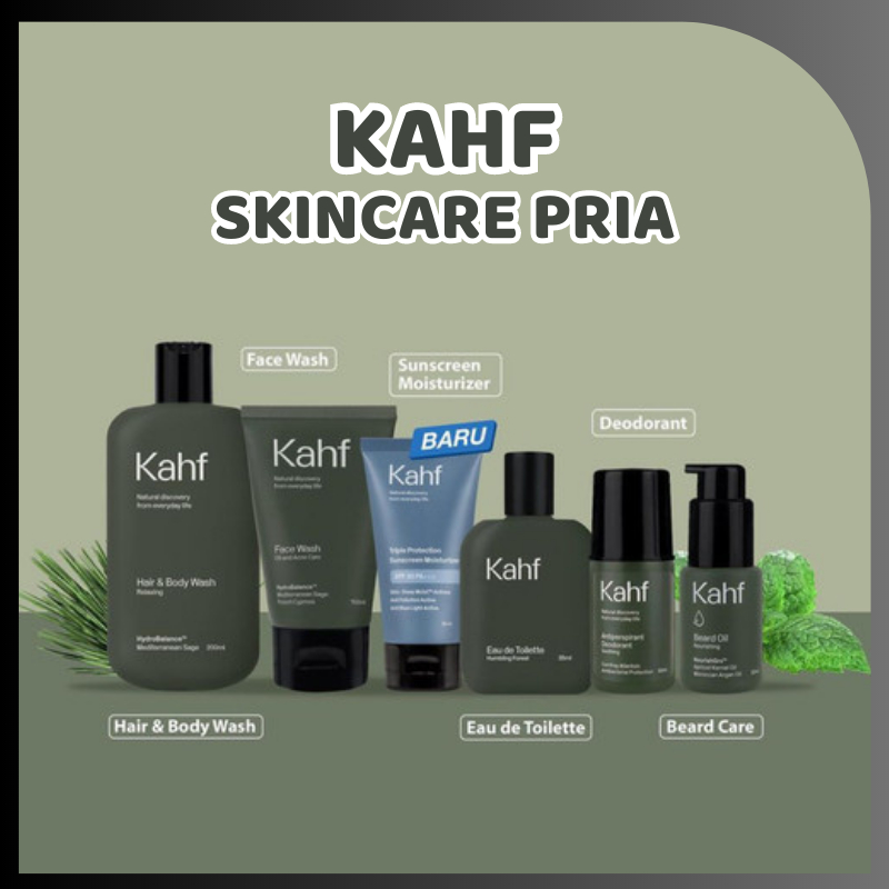 KAHF Skincare Cowok Halal | Skincare Cowok Face Wash | Face Serum | Face Spray | Serum Jenggot | Deo
