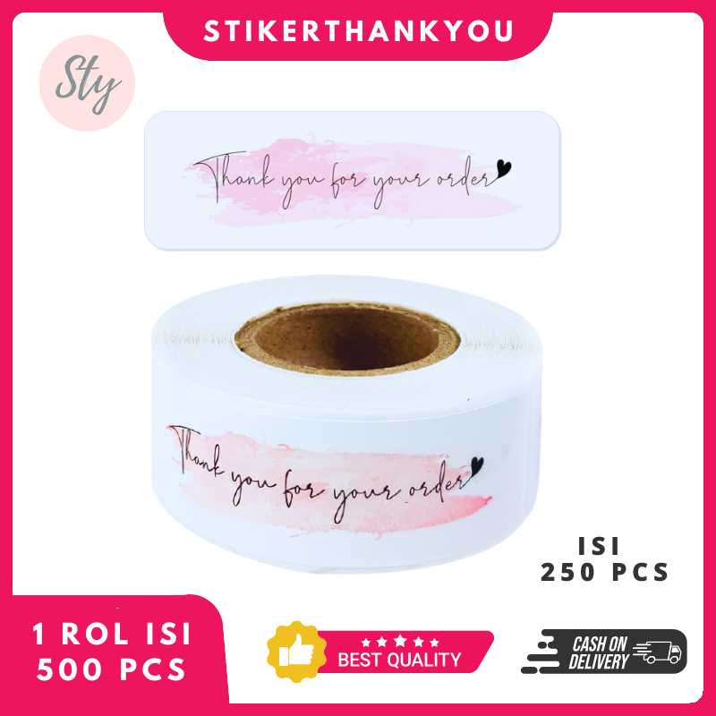 

Stiker Thank You for Your Order Persegi Panjang isi 250 Pcs Roll