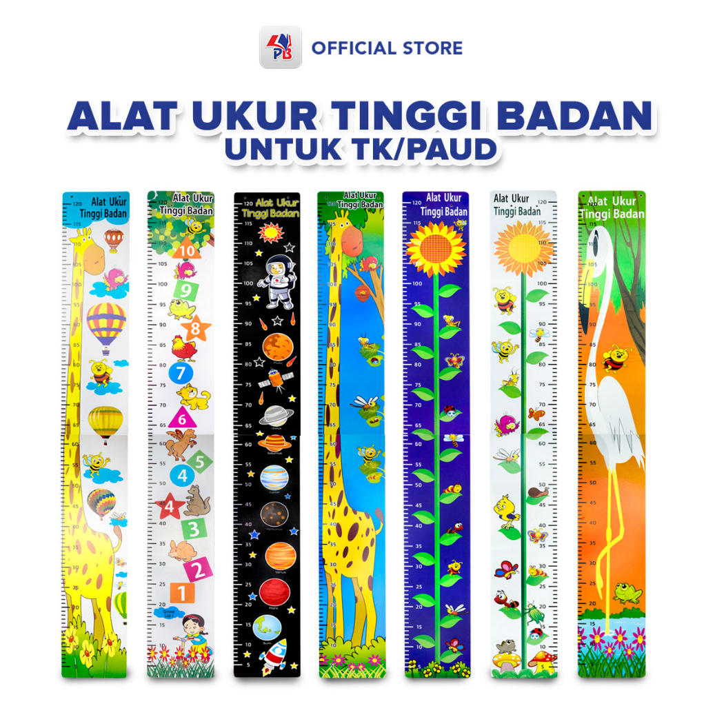 Pengukur tinggi badan / Alat Ukur Tinggi Badan Anak Desain Gambar menarik untuk anak anak / UD BAROK