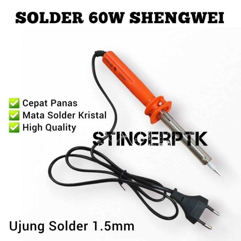 Solder Soldering Iron 60 Watt SHENG WEI Mata Runcing 6mm