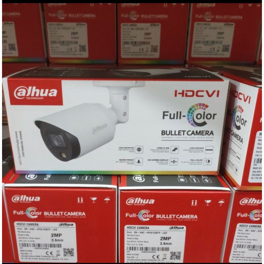 CCTV DAHUA OUTDOOR 2 MP 3.6mm HAC-HFW1239TP-LED FULL COLOUR