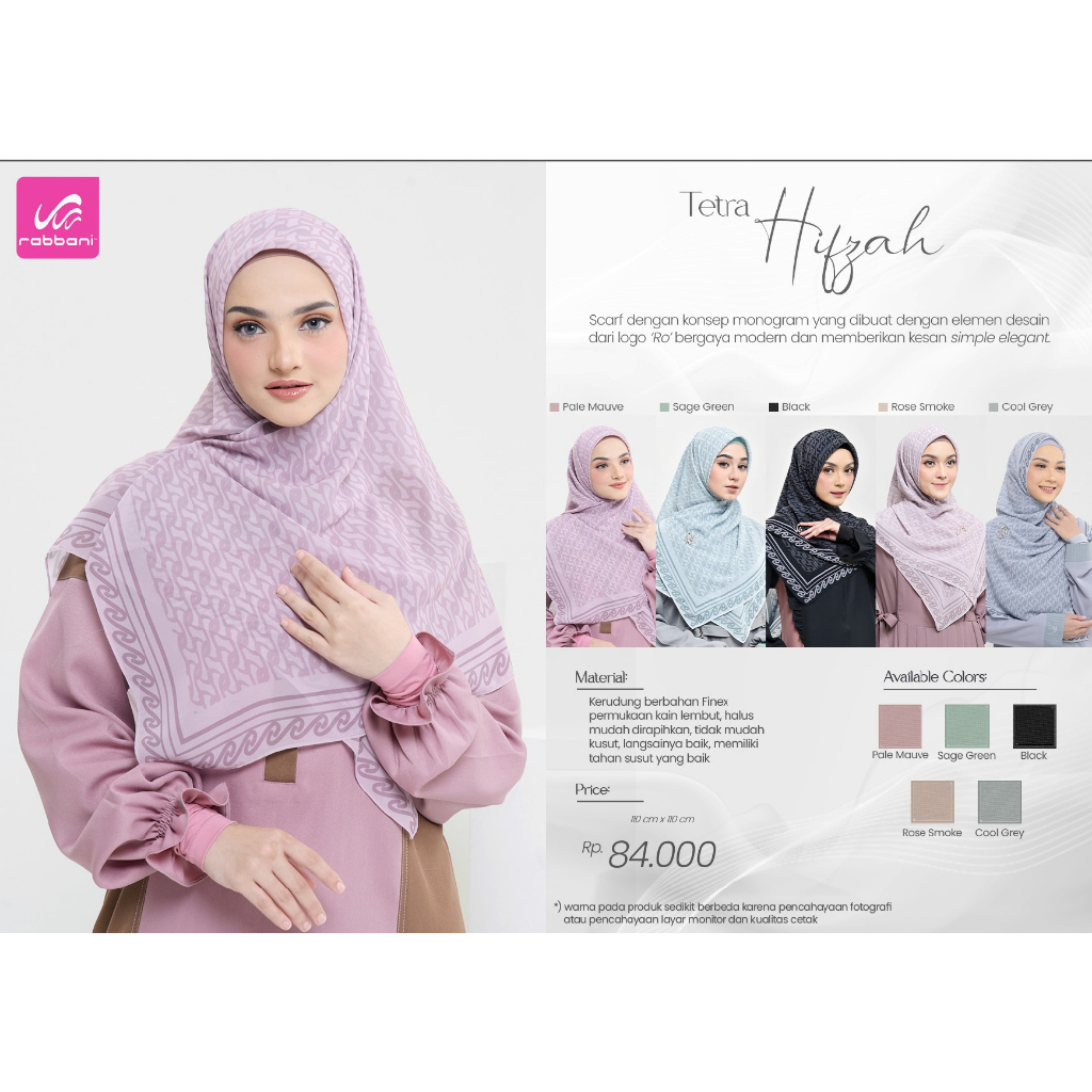 Kerudung Segi Empat Printing Tetra Hafzah | Kerudung Segi Empat Printing | Scarf | Kerudung Segi Emp
