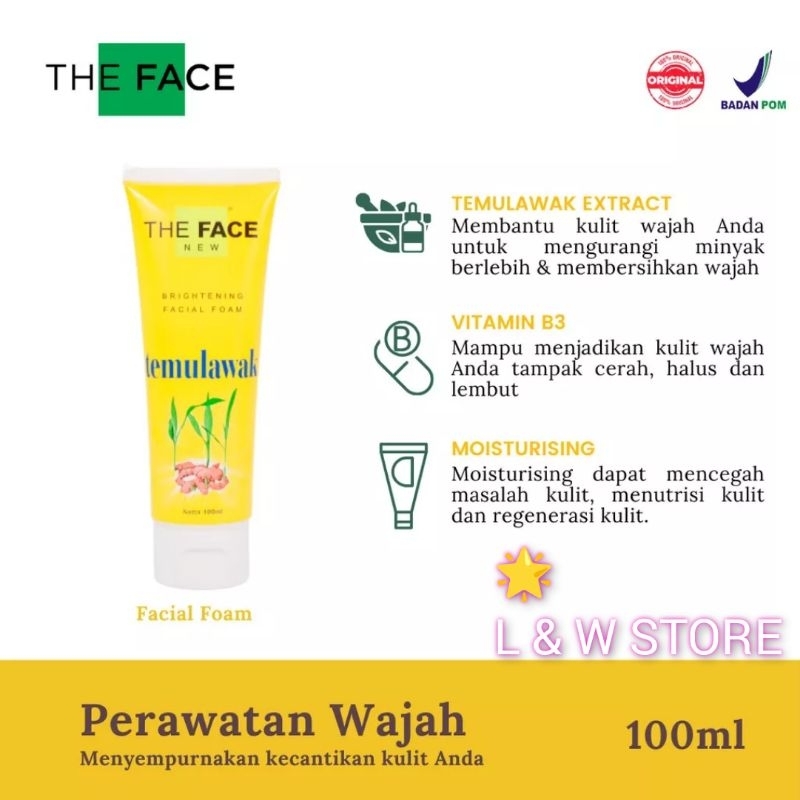 THE FACE Brightening Facial Foam Temulawak 100ml