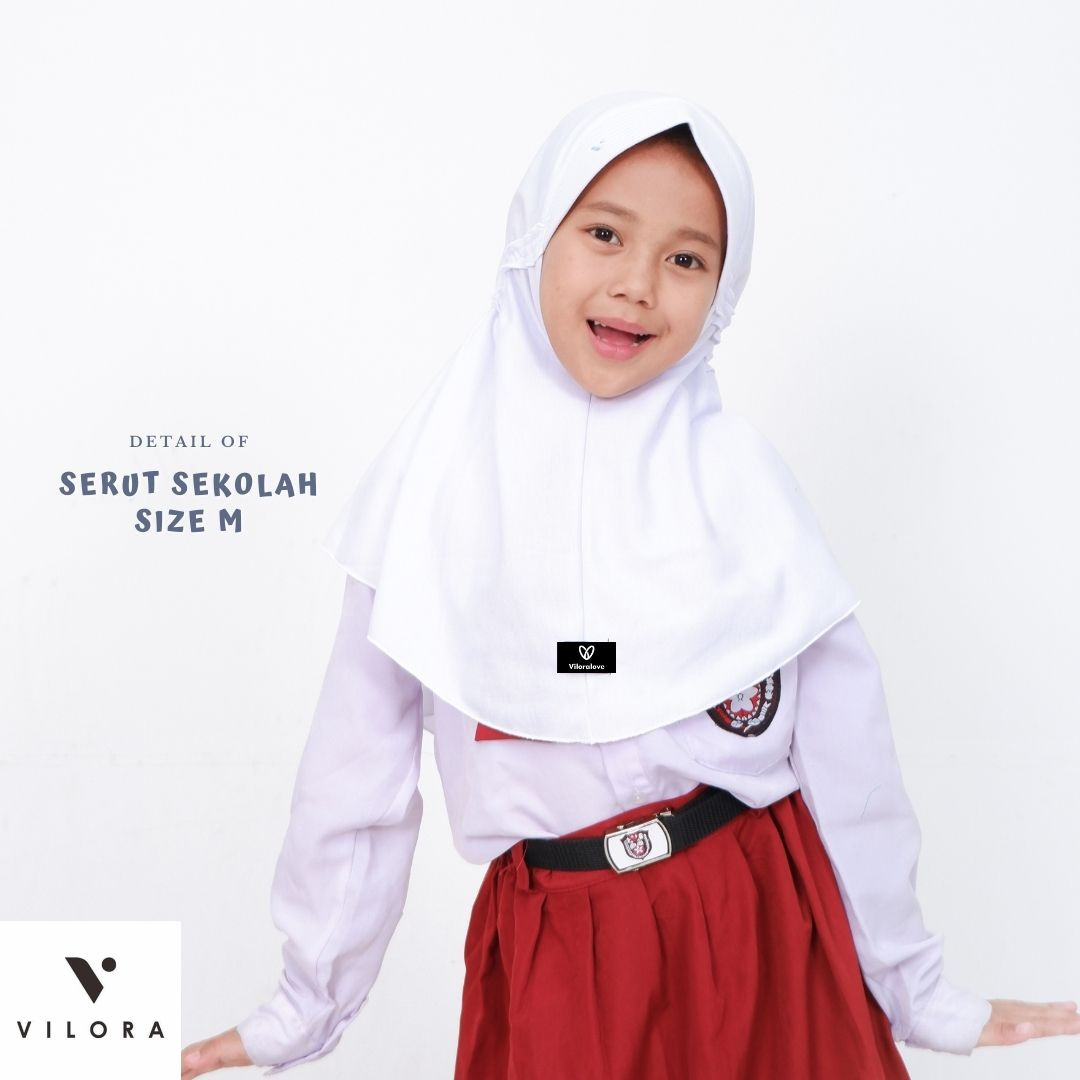 Vilora - Kerudung Sekolah Serut New Color 2023 (Hijab Instan)