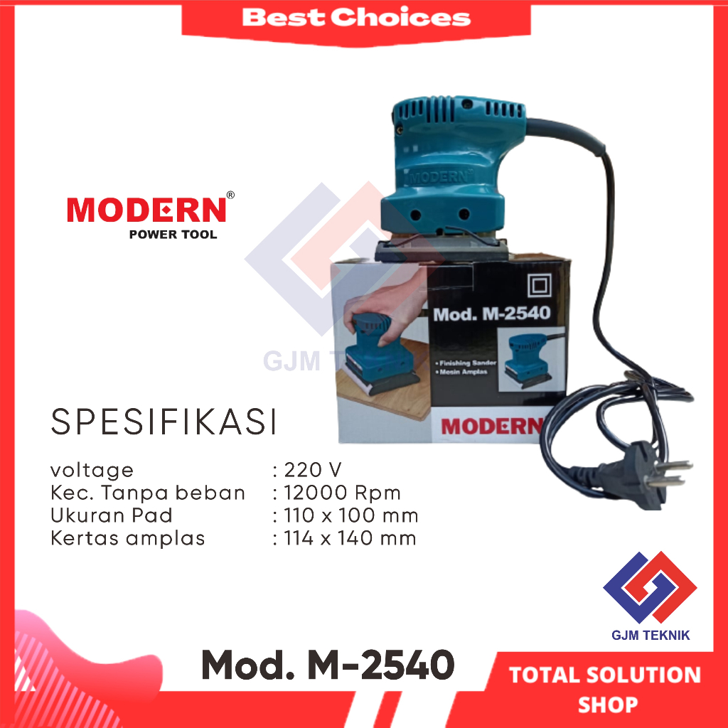 Mesin amplas orbital sander M-2540 Modern - mesin amplas modern M2540 - amplas kotak - amplas murah