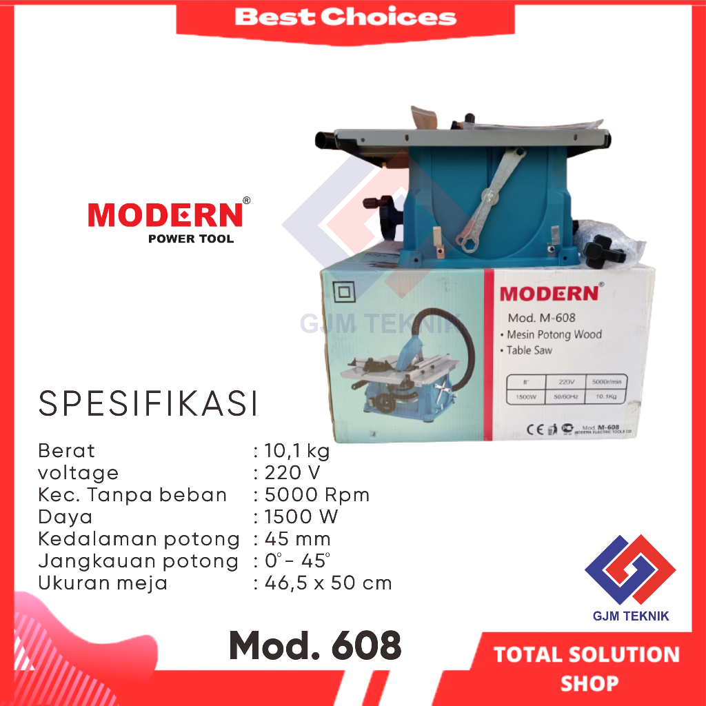 Mesin Table Saw M-608 Modern 8 inch - table saw murah modern 8 inch - table saw murah