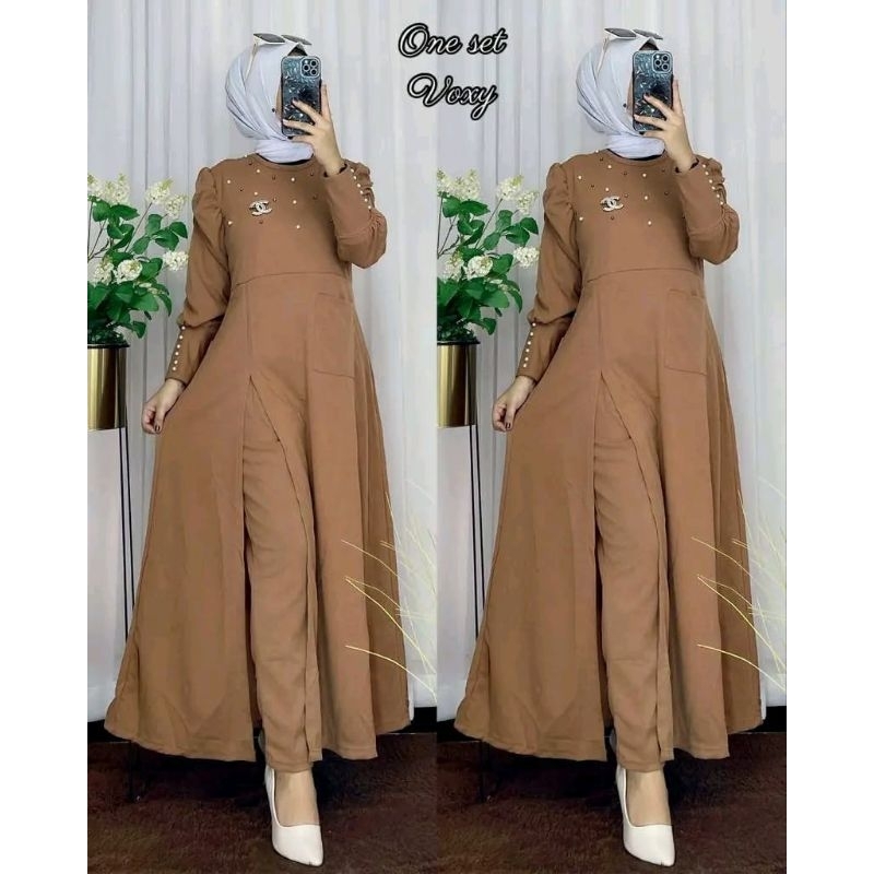 SETELAN CELANA / ONESET VOXY MUTIARA BELAH GAMIS