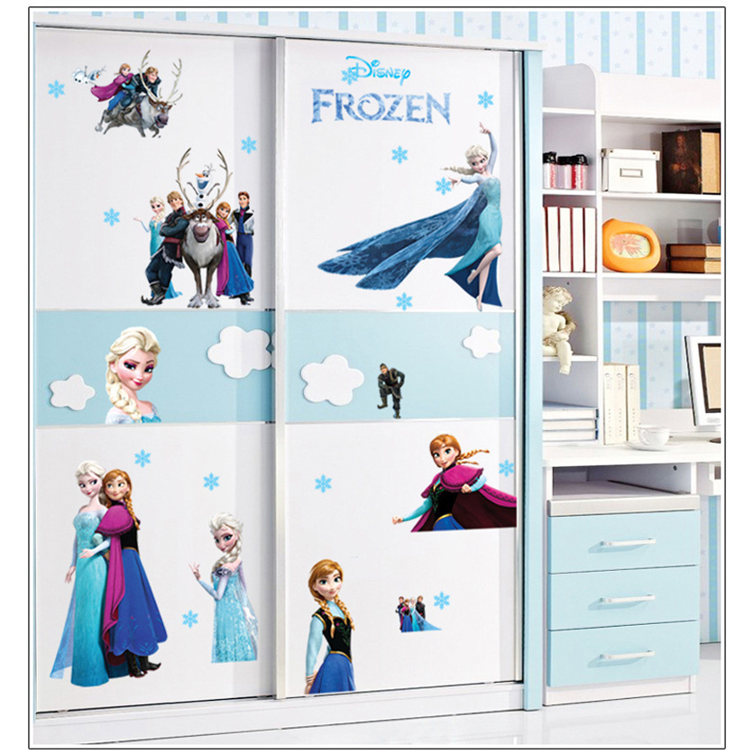 WALLSTICKER WALLSTIKER WALL STIKER STICKER SETIKER DINDING FROZEN KARAKTER WALSTICKER KARTUN TEMPELAN DINDING FROSEN ELSA ELZA ANNA ANA OLAF DEKORASI RUMAH RUANG LEMARI KELUARGA TIDUR ANAK ANAK COWOK CEWEK PREMPUAN