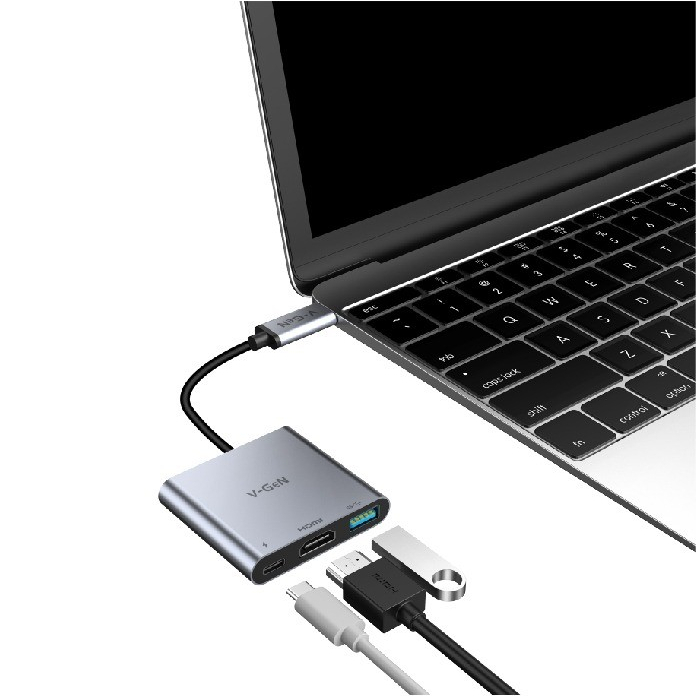 USB Type C HUB V-GeN VHB-01 3 in 1 USB 5Gbps Type C PD 90W HDMI 4K