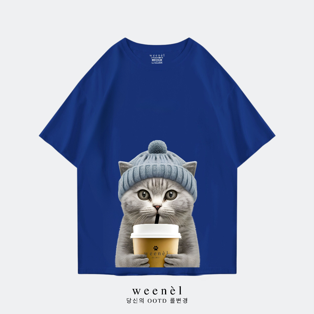 Weenel T-Shirt Oversize Cat Time