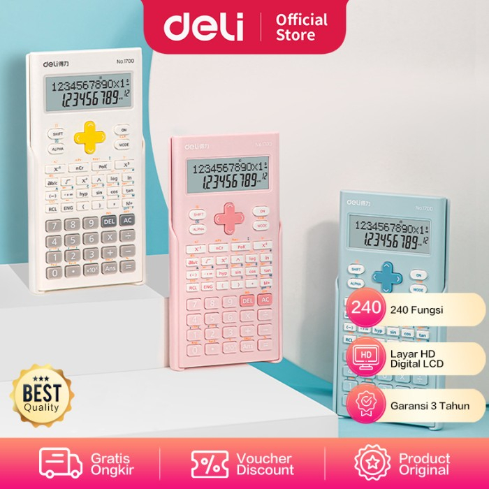 FYGALERY DELI001 Deli Scientific Calculator/ Kalkulator Ilmiah 12 Digit 240 Fungsi 1700