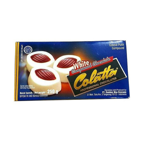 

COLATTA COKLAT WHITE BLOK 250GR X 1, BISA DISERUT, DILUMERKAN