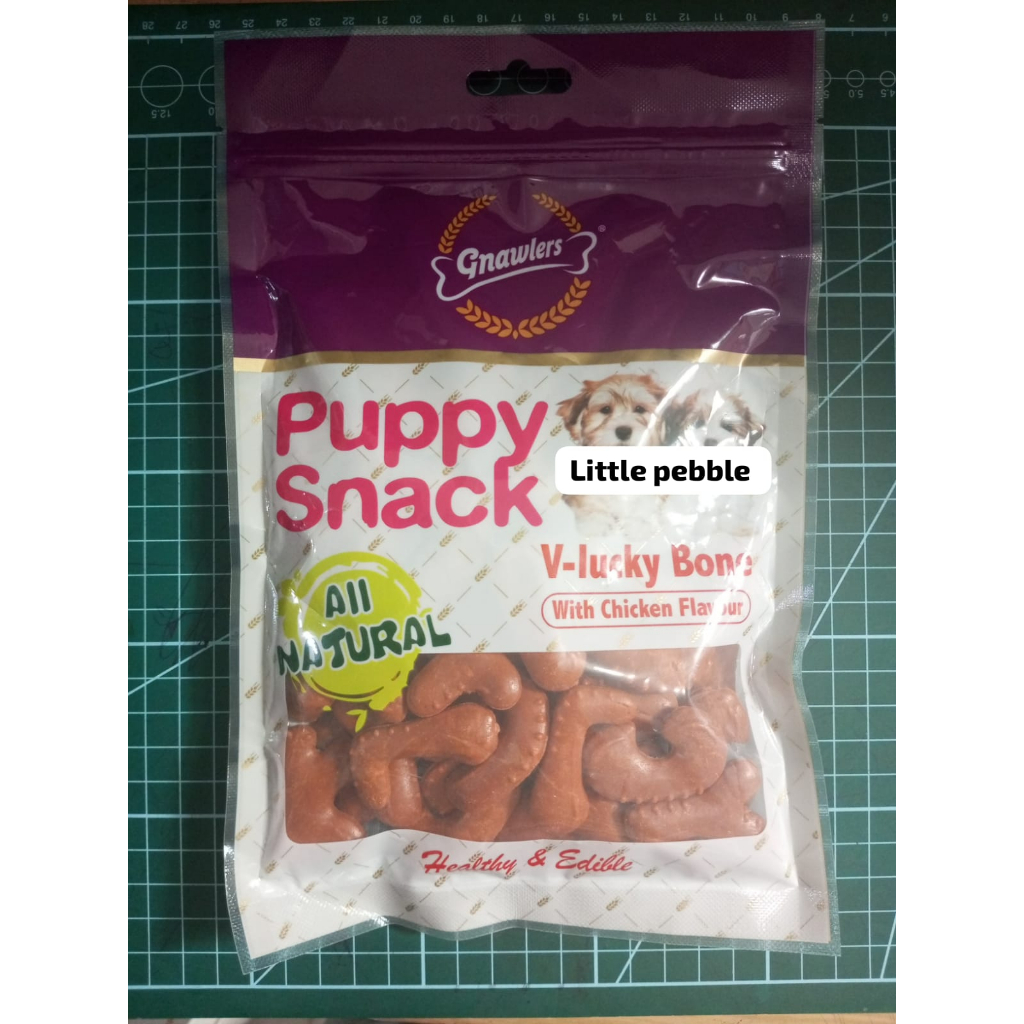 Snack Anjing 270G Gnawlers Puppy Snack V Lucky Bone 270gr Dog Treats