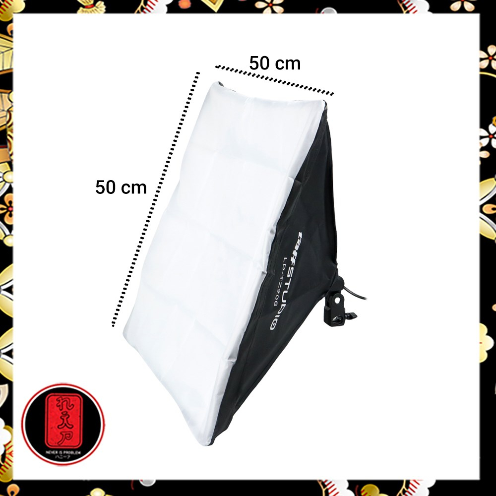 TaffSTUDIO Payung Softbox Reflektor 50x50cm E27 Single Socket - LD-TZ206 - Black