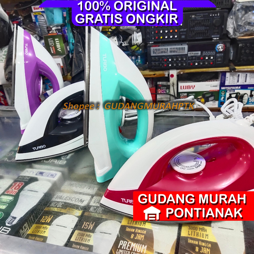 Setrika TURBO EHL3005 Anti Lengket Iron Anti Lengket Kualitas Bagus dan Awet WARNA ACAK [WARNA RANDOM}