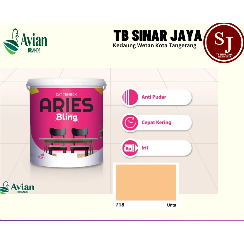 Cat Tembok Interior Avian ARIES BLING Kemasan 20kg - 718 UNTA