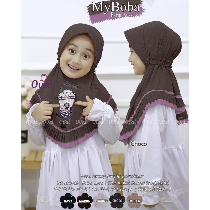 MyBoba Hijab Anak By Oval Hijab Kids hijab lucu
