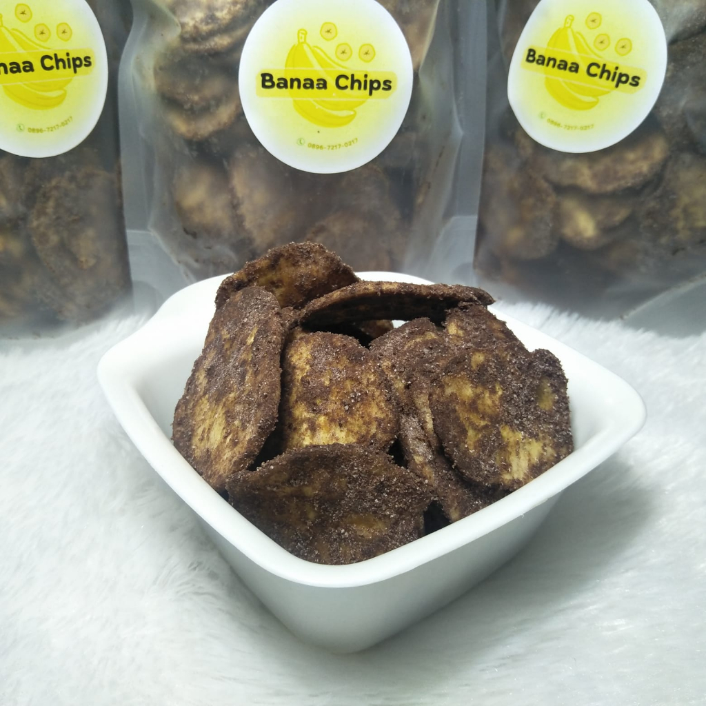 

Keripik Pisang Kepok Manis Cokelat 200gr Asli Lampung/