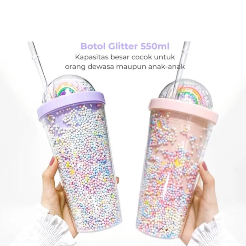 BOTOL MINUM TUMBLER GLITTER VIRALL || BOTOL VIRALL ||