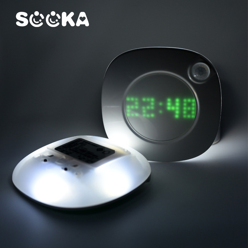 SOOKA  Smart Night Light Portable With Clock-Sensor tubuh manusia yang cerdas dengan lampu led malam kecil yang dapat diredupkan pada malam hari SK-ACA1102