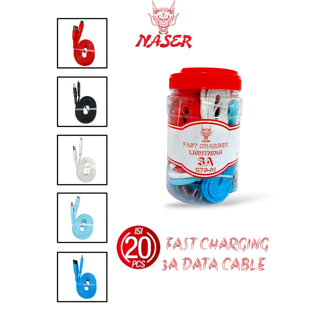 NASER KABEL DATA TOPLES KTG - 01  / FAST CHARGING KABEL CHARGER 3.A